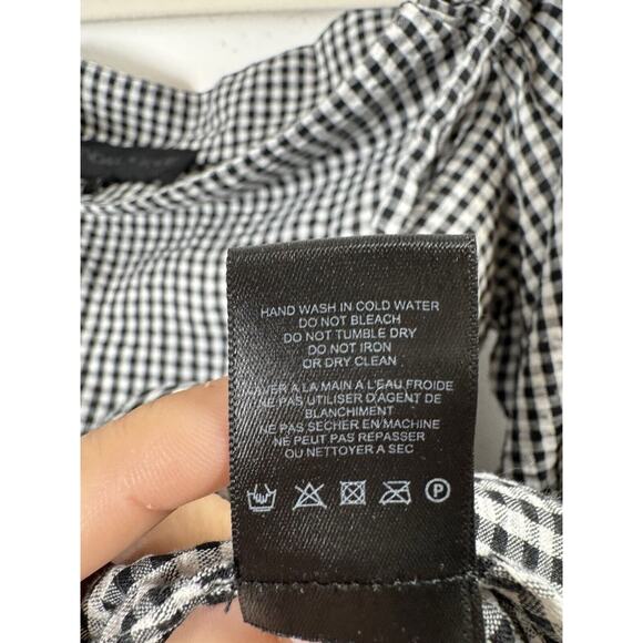 Kendall & Kylie Gingham Plaid Blouse Preppy Coquette Peasant Farmcore Picnic M - Picture 6 of 8